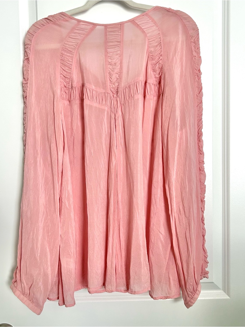 J. Jill XL Pink Sheer Romantic Coquette Long Sleeve Top - Picture 2 of 9
